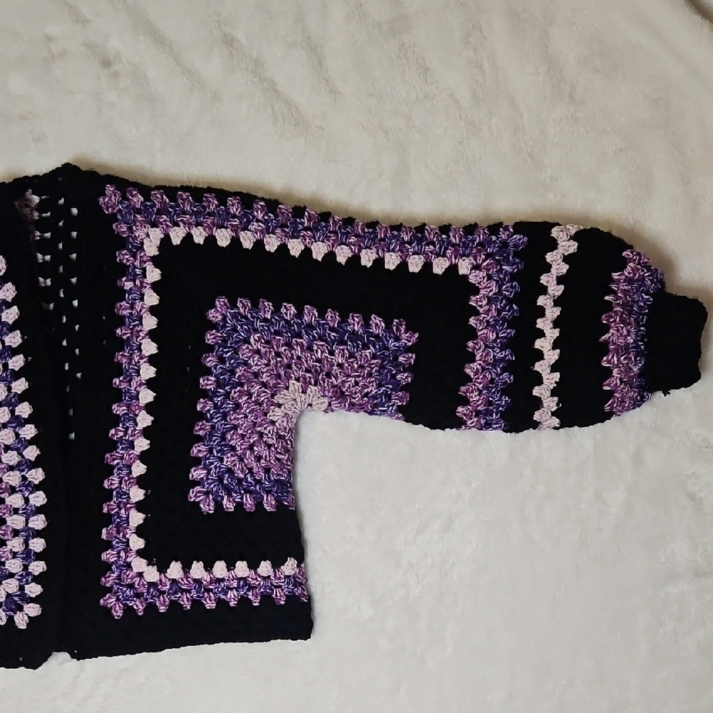 Handmade Crochet Hexagon Granny Square Cardigan - Picture 4 of 8